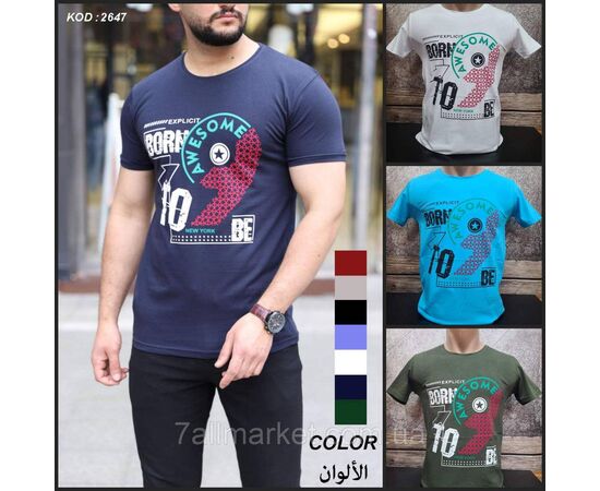 Футболка чоловіча з написами р.S-2XL (8 кв) "MODY" недорого гуртом від прямого постачальника, зображення 8