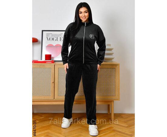 Фотография Спортивный костюм женский велюр на молнии полубалта 48,50,52 (6цв) "NOWEMBER" недорого от прямого поставщика, изображение 2