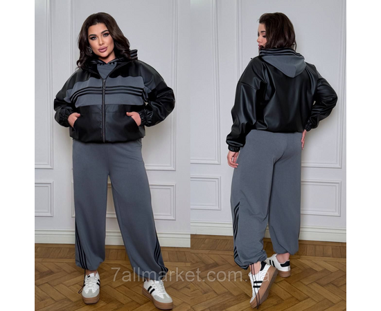 Куртка жіноча на блискавці екошкіра на підкладці р 42-60 "LADA" недорого від прямого постачальника, зображення 3