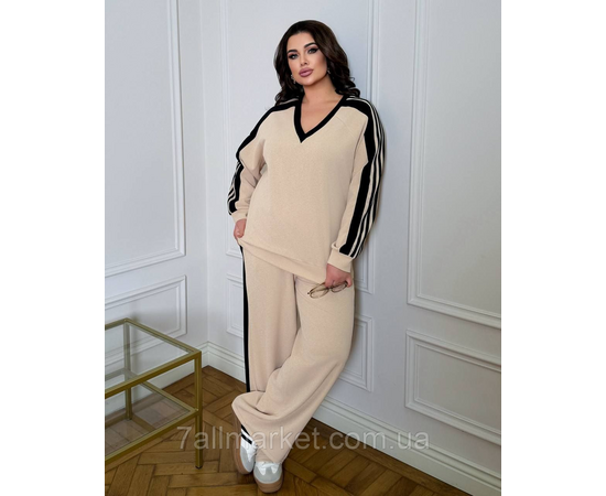 Фотография Костюм женский спортивный с лампасами креп сафари (46-60) "LADA" недорого от прямого поставщика, изображение 3