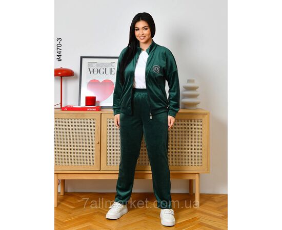 Фотография Спортивный костюм женский велюр на молнии полубалта 48,50,52 (6цв) "NOWEMBER" недорого от прямого поставщика, изображение 4