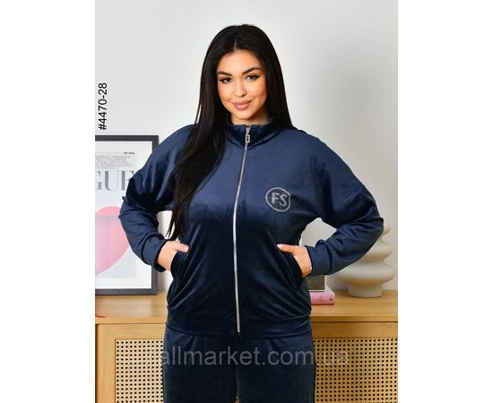 Фотография Спортивный костюм женский велюр на молнии полубалта 48,50,52 (6цв) "NOWEMBER" недорого от прямого поставщика, изображение 5