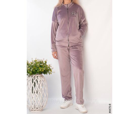 Фотография Спортивный костюм женский велюр на молнии полубалта 48,50,52 (6цв) "NOWEMBER" недорого от прямого поставщика, изображение 6