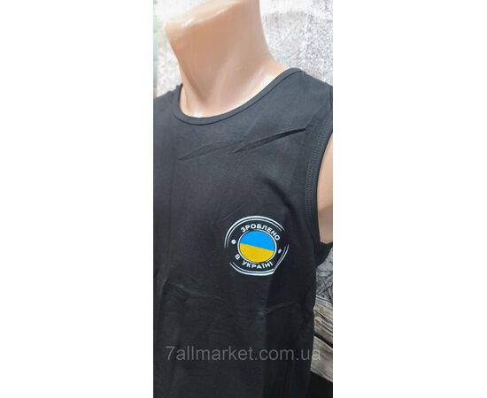 Футболка-безрукавка чоловіча патріотична р.M-3XL (2кв) "MODY" недорого гуртом від прямого постачальника, зображення 2