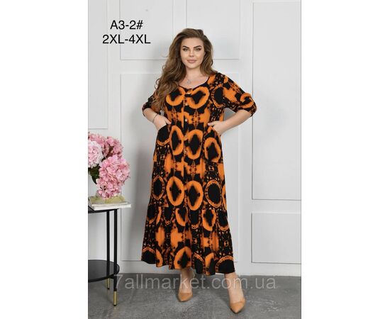 Плаття жіноче домашнє р-ри 2XL-4XL (3кл) "FLOWER" купити недорого від прямого постачальника, зображення 2