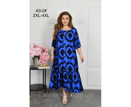 Плаття жіноче домашнє р-ри 2XL-4XL (3кл) "FLOWER" купити недорого від прямого постачальника, зображення 3