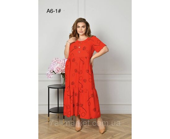 Плаття жіноче домашнє р-ри 2XL-4XL (3 кв) "FLOWER" купити недорого від прямого постачальника, зображення 2