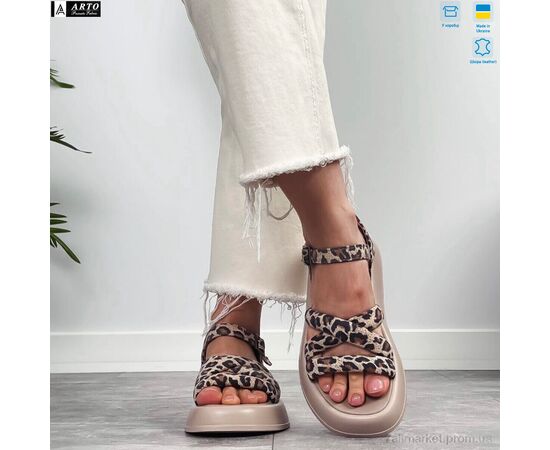 Фотография Босоножки женские летние Лето 0160 леопард (8 пар р.36-41) "ARTO" недорого оптом от прямого поставщика, изображение 3