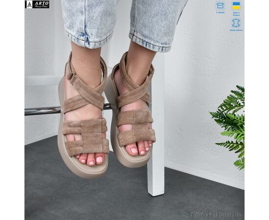 Босоніжки жіночі літні Літо 350 візон з. (8 пар р.36-41) "ARTO" недорого оптом від прямого постачальника, зображення 3