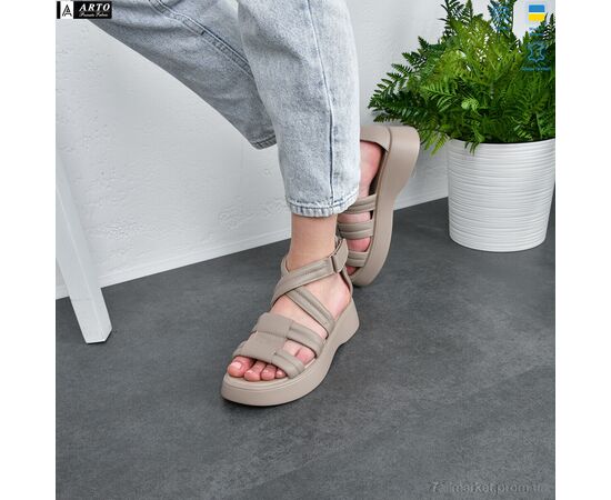 Босоніжки жіночі літні Літо 350 латте к. (8 пар р.36-41) "ARTO" недорого оптом від прямого постачальника, зображення 3