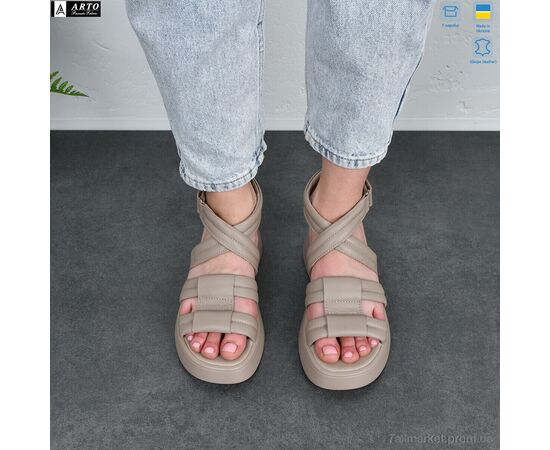 Босоніжки жіночі літні Літо 350 латте к. (8 пар р.36-41) "ARTO" недорого оптом від прямого постачальника, зображення 4