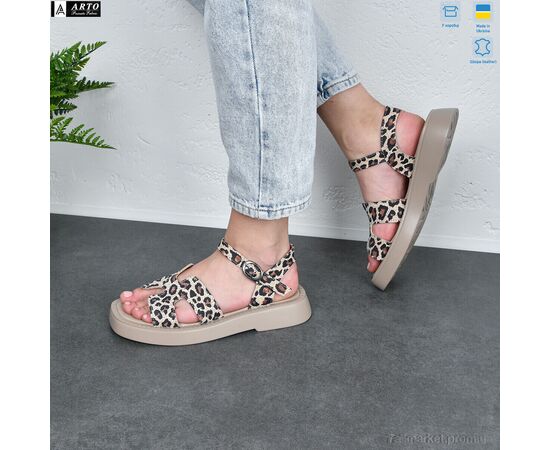 Босоніжки жіночі літні Літо 430 латте-леоп. (8 пар р.36-41) "ARTO" недорого оптом від прямого постачальника, зображення 2