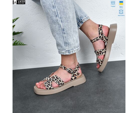 Босоніжки жіночі літні Літо 430 латте-леоп. (8 пар р.36-41) "ARTO" недорого оптом від прямого постачальника, зображення 3