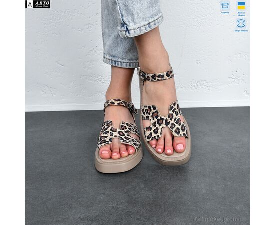 Босоніжки жіночі літні Літо 430 латте-леоп. (8 пар р.36-41) "ARTO" недорого оптом від прямого постачальника, зображення 4
