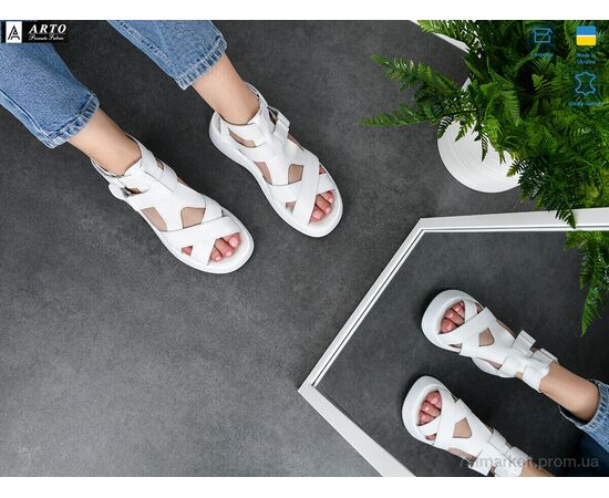 Фотография Босоножки женские летние Лето 175 білий к. (8 пар р.36-41) "ARTO" недорого оптом от прямого поставщика, изображение 2