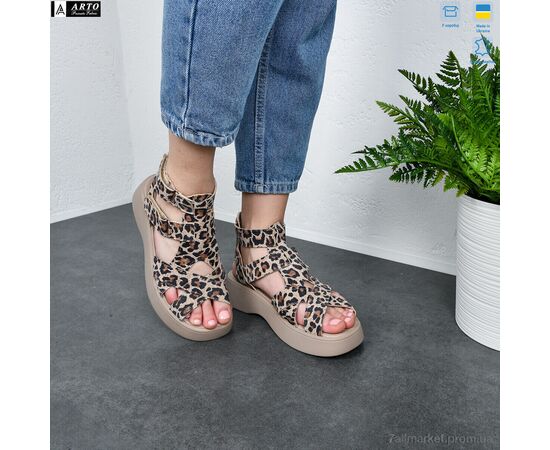 Фотография Босоножки женские летние Лето 175 леопард к. (8 пар р.36-41) "ARTO" недорого оптом от прямого поставщика, изображение 2