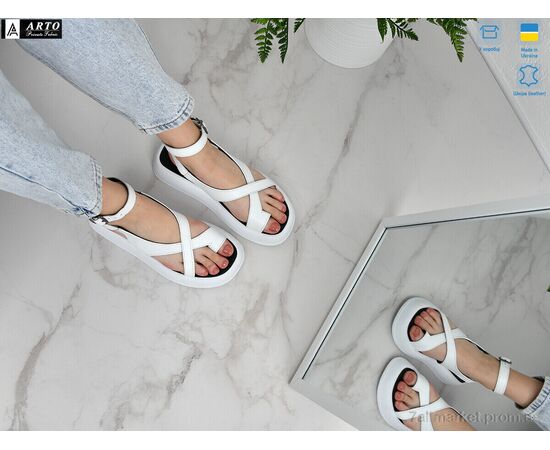 Фотография Босоножки женские летние Лето 0110 білий к. (8 пар р.36-41) "ARTO" недорого оптом от прямого поставщика, изображение 4
