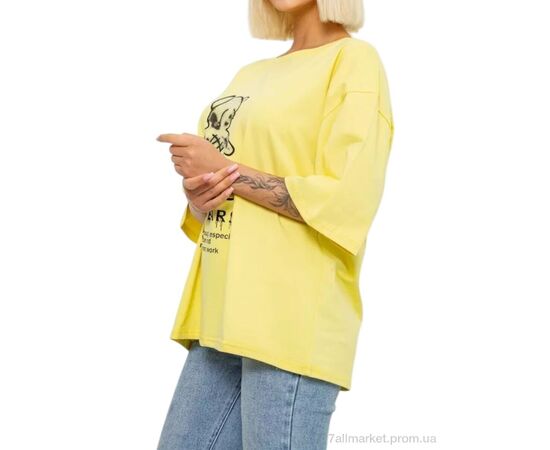 Фотография Футболка женская Лето 2029 жовтий (4 шт. р.сетка L-XL) "Massmag" недорого оптом от прямого поставщика, изображение 2