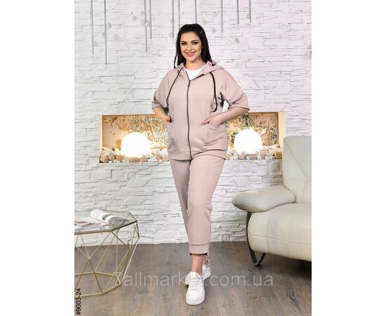 Спортивний костюм жіночий на блискавці двунитка супербатал 54,56,58,60 (5кв) "NOWEMBER", зображення 3