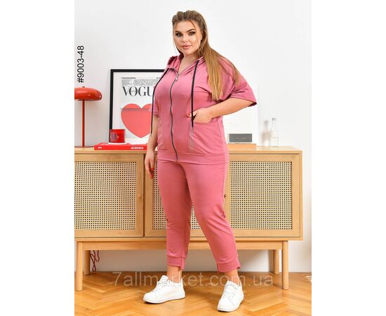 Спортивний костюм жіночий на блискавці двунитка супербатал 54,56,58,60 (5кв) "NOWEMBER", зображення 5