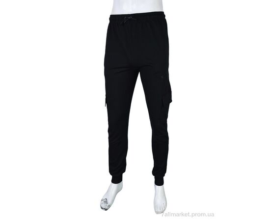 Спортивні штани чоловічі Весна/осінь N2007 black (5 шт. р.сітка46-54) "Banko" недорого оптом від прямого постачальника, зображення 2