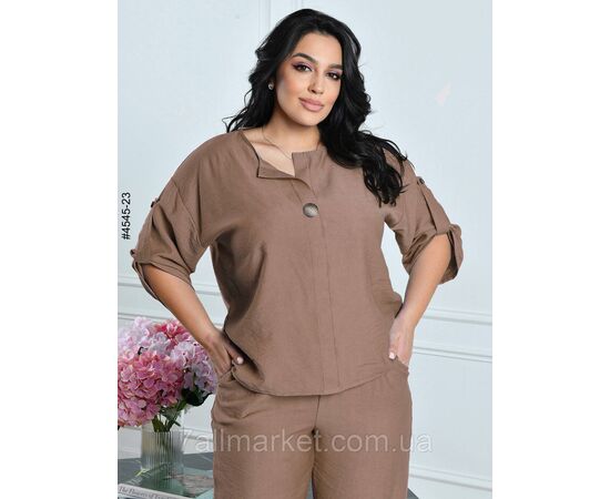 Костюм жіночий льон жатка батал 54,56,58,60 (9кв) "NOWEMBER" недорого від прямого постачальника, зображення 4