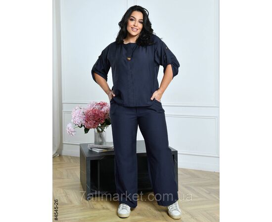 Костюм жіночий льон жатка батал 54,56,58,60 (9кв) "NOWEMBER" недорого від прямого постачальника, зображення 5