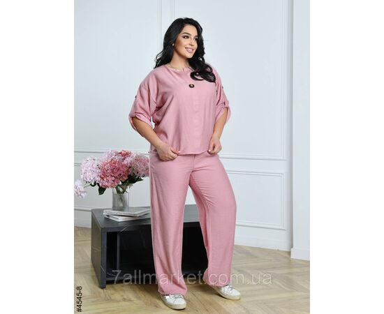 Костюм жіночий льон жатка батал 54,56,58,60 (9кв) "NOWEMBER" недорого від прямого постачальника, зображення 8