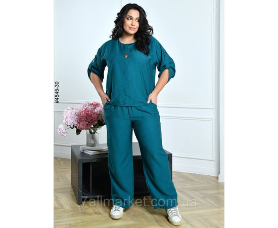 Костюм жіночий льон жатка батал 54,56,58,60 (9кв) "NOWEMBER" недорого від прямого постачальника, зображення 9
