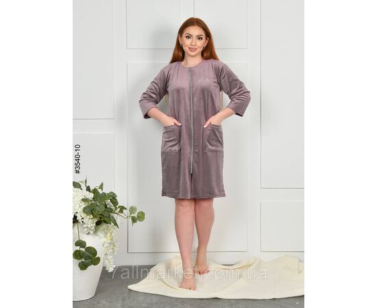 Халат жіночий на блискавці напівбатал 48,50,52 (6кв) "NOWEMBER" недорого від прямого постачальника, зображення 4