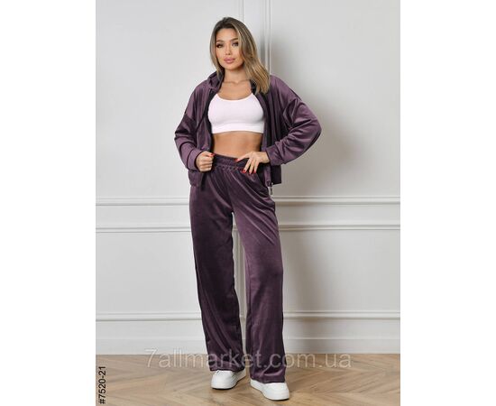 Спортивний костюм жіночий на блискавці велюр норма 44,46,48,50 (7кв) "NOWEMBER", зображення 2