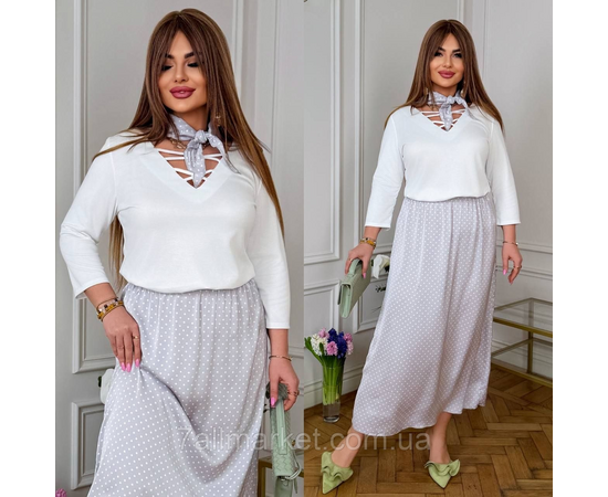 Фотография Костюм 2- ка женский комбинированный с косинкой р.46-60 "LADA" недорого оптом от прямого поставщика, изображение 2