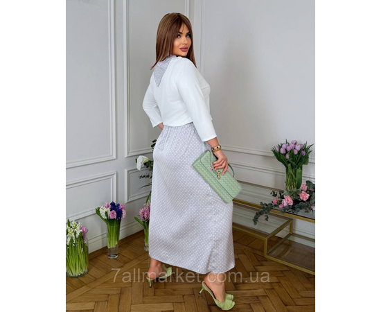 Фотография Костюм 2- ка женский комбинированный с косинкой р.46-60 "LADA" недорого оптом от прямого поставщика, изображение 3