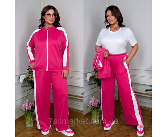Костюм 3-ка жіночий спортивний трикотажний із лампасами (46-60) "LADA" недорого від прямого постачальника, зображення 2