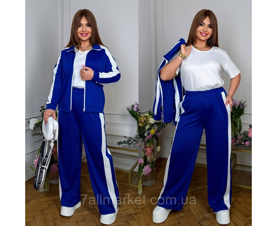 Костюм 3-ка жіночий спортивний трикотажний із лампасами (46-60) "LADA" недорого від прямого постачальника, зображення 2