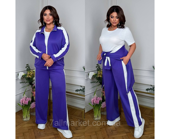 Костюм 3-ка жіночий спортивний трикотажний із лампасами (46-60) "LADA" недорого від прямого постачальника, зображення 2