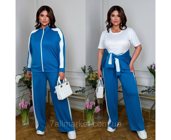 Костюм 3-ка жіночий спортивний трикотажний із лампасами (46-60) "LADA" недорого від прямого постачальника, зображення 2