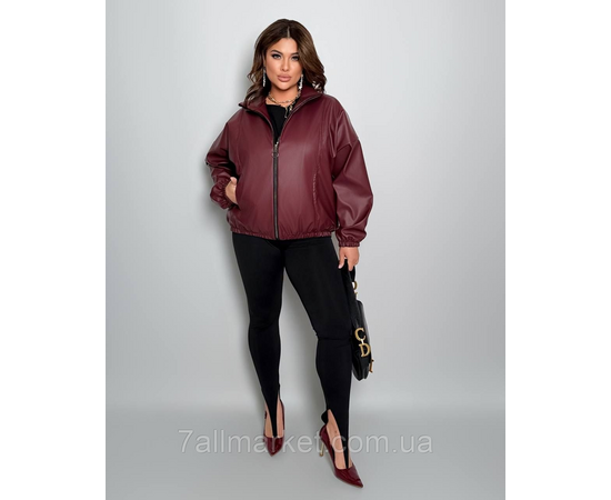 Куртка жіноча на блискавці екошкіра на підкладці р 46-60 "LADA" недорого від прямого постачальника, зображення 2