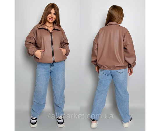 Куртка жіноча на блискавці екошкіра на підкладці р 46-60 "LADA" недорого від прямого постачальника, зображення 2