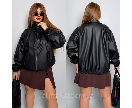 Куртка жіноча на блискавці екошкіра на підкладці р 46-60 "LADA" недорого від прямого постачальника, зображення 2