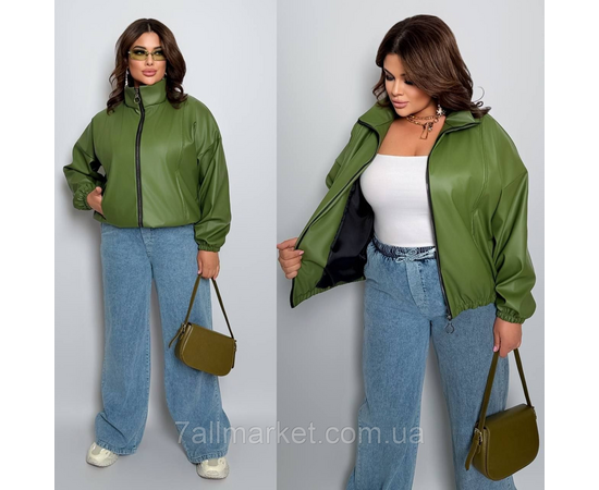 Куртка жіноча на блискавці екошкіра на підкладці р 46-60 "LADA" недорого від прямого постачальника, зображення 2