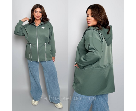 Вітровка жіноча на блискавці з капюшоном котон меморі р 46-60 "LADA" недорого від прямого постачальника, зображення 2