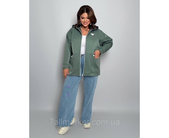 Вітровка жіноча на блискавці з капюшоном котон меморі р 46-60 "LADA" недорого від прямого постачальника, зображення 3