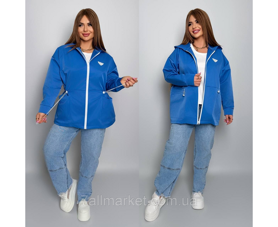 Вітровка жіноча на блискавці з капюшоном котон меморі р 46-60 "LADA" недорого від прямого постачальника, зображення 2