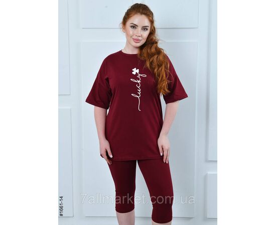 Костюм жіночий футболка + бриджі кулір напівбатал 48,50,52 (8кв) "NOWEMBER" недорого від прямого постачальника, зображення 2