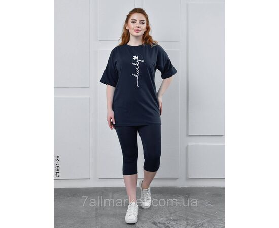 Костюм жіночий футболка + бриджі кулір напівбатал 48,50,52 (8кв) "NOWEMBER" недорого від прямого постачальника, зображення 3