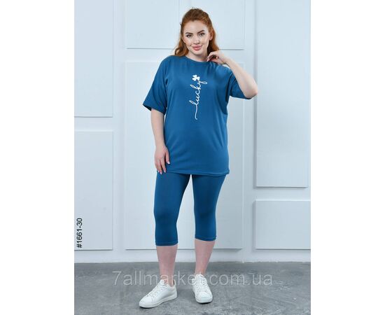 Костюм жіночий футболка + бриджі кулір напівбатал 48,50,52 (8кв) "NOWEMBER" недорого від прямого постачальника, зображення 5