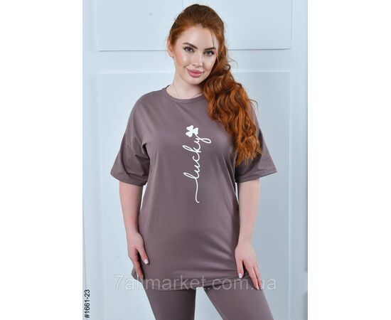 Костюм жіночий футболка + бриджі кулір напівбатал 48,50,52 (8кв) "NOWEMBER" недорого від прямого постачальника, зображення 6