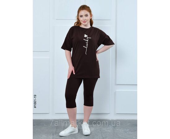 Костюм жіночий футболка + бриджі кулір напівбатал 48,50,52 (8кв) "NOWEMBER" недорого від прямого постачальника, зображення 7
