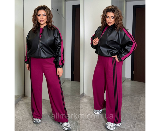 Костюм 3-ка жіночий прогулянковий двонитка з лампасами (42-60) "LADA" недорого від прямого постачальника, зображення 2